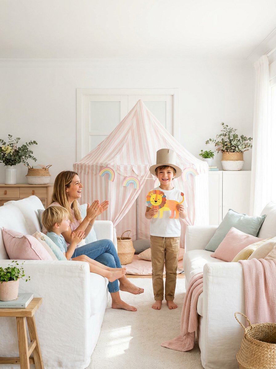 Homeschool kids sharing projects at a Friday showtime with friends after they start homeschooling